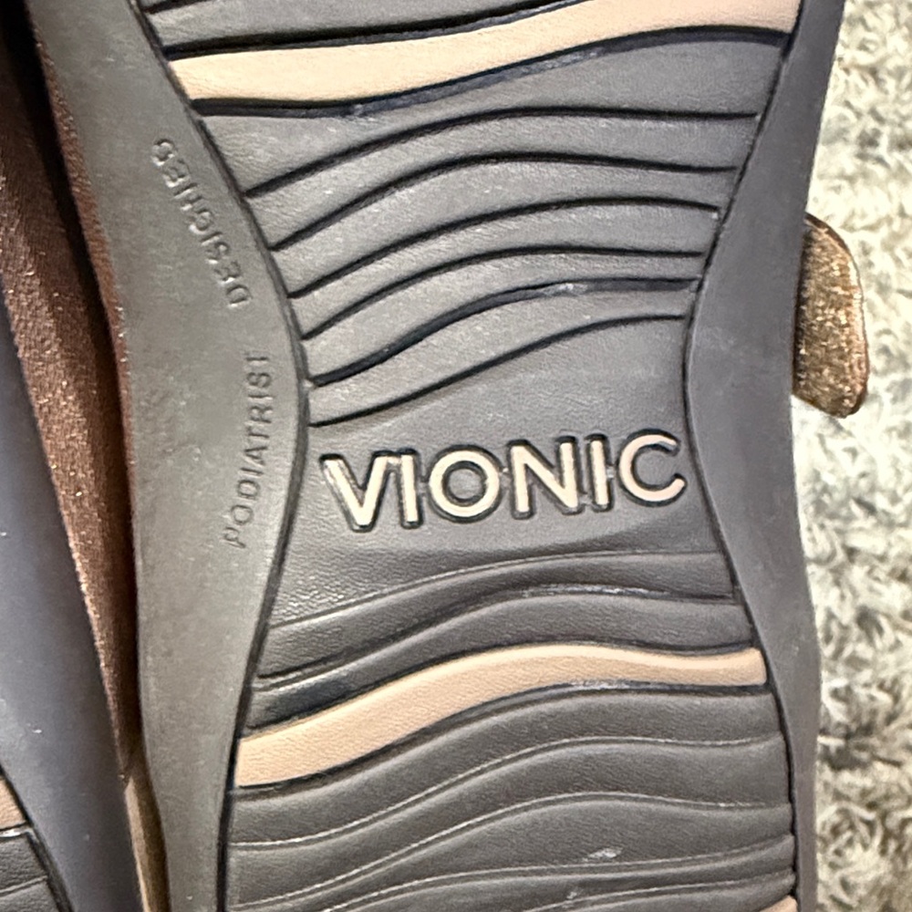 Vionic Metallic Brown Mules With Embellished Velc… - image 7